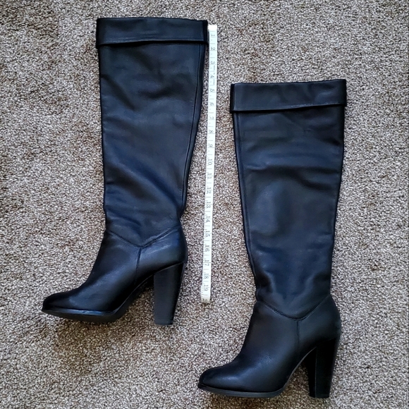 VS Black Upper Leather Over the Knee Boots - Picture 1 of 6